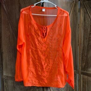 Old Navy sheer bathing suit cover blouse top